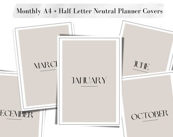 A5 Planner Insert. Printable Monthly Planner Covers A5 and Half Letter ...
