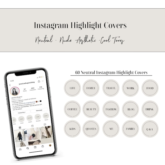 Neutral Instagram Highlight Covers Story Highlights | Etsy