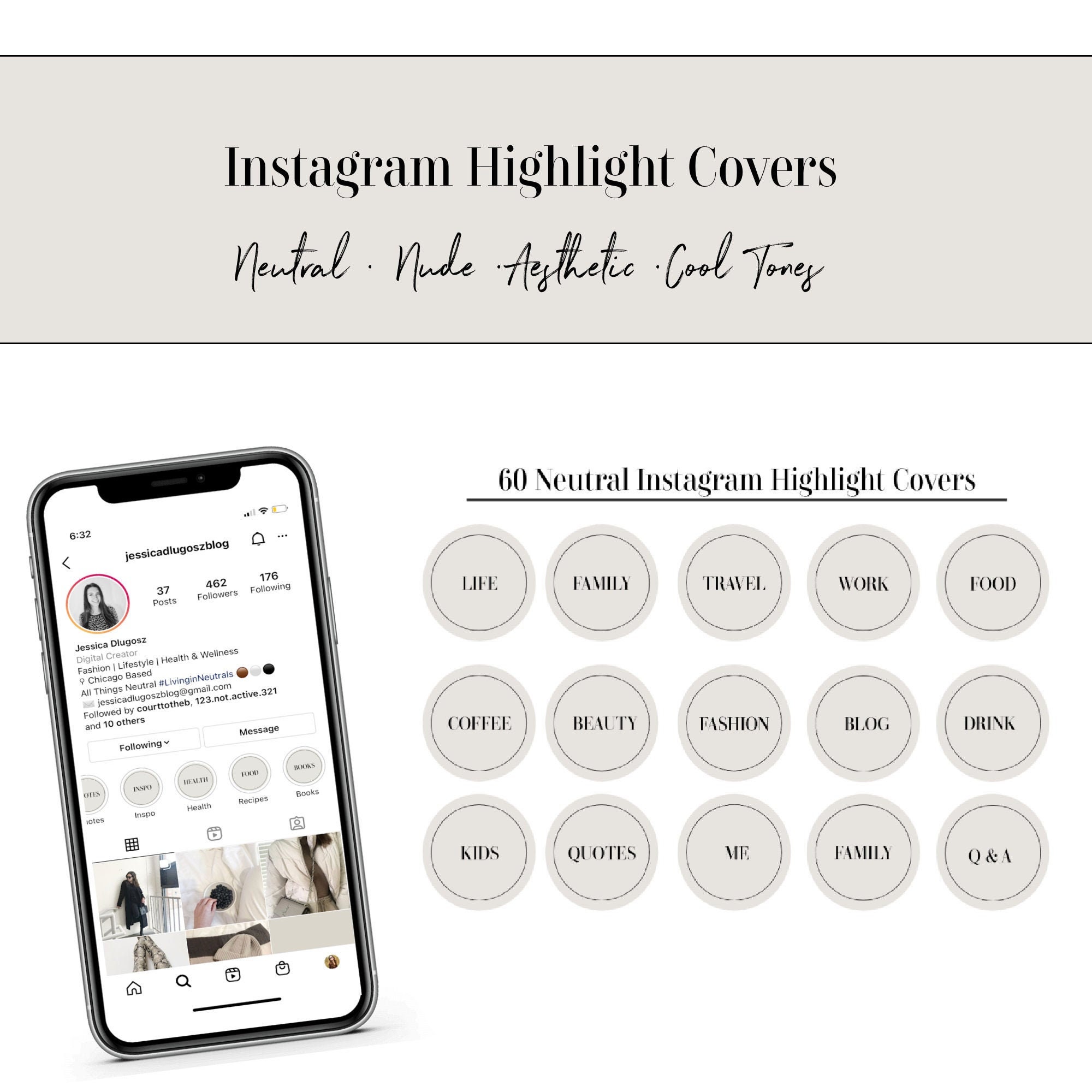 Neutral Instagram Highlight Covers Story Highlights - Etsy