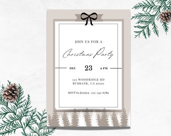 Christmas Party Invitations | Christmas Party Invite | Christmas Party Invitation Template | Modern Christmas Party