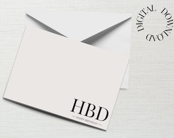 Happy Birthday Card | Birthday Card | Simple Birthday Card | Minimalist Birthday Card | Birthday Card Printable | Greeting Card