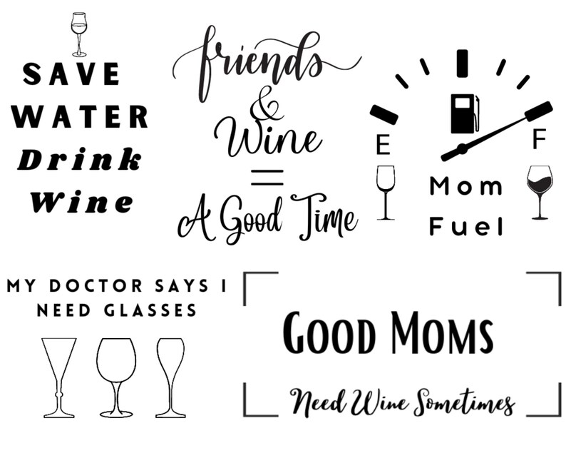5 Funny Mom and Wine SVG & PNG Cricut Files Wine Mom Funny Etsy