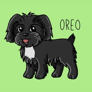 Personalized Cartoon Drawing of your Dog or Puppy! Custom Pet Art (Digital Print)