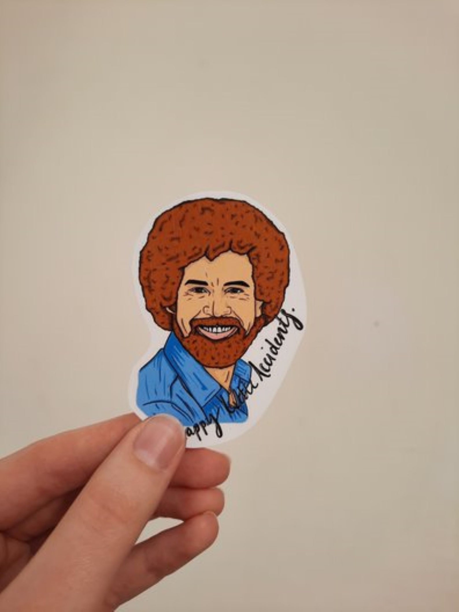 Bob Ross Vinyl Sticker Etsy