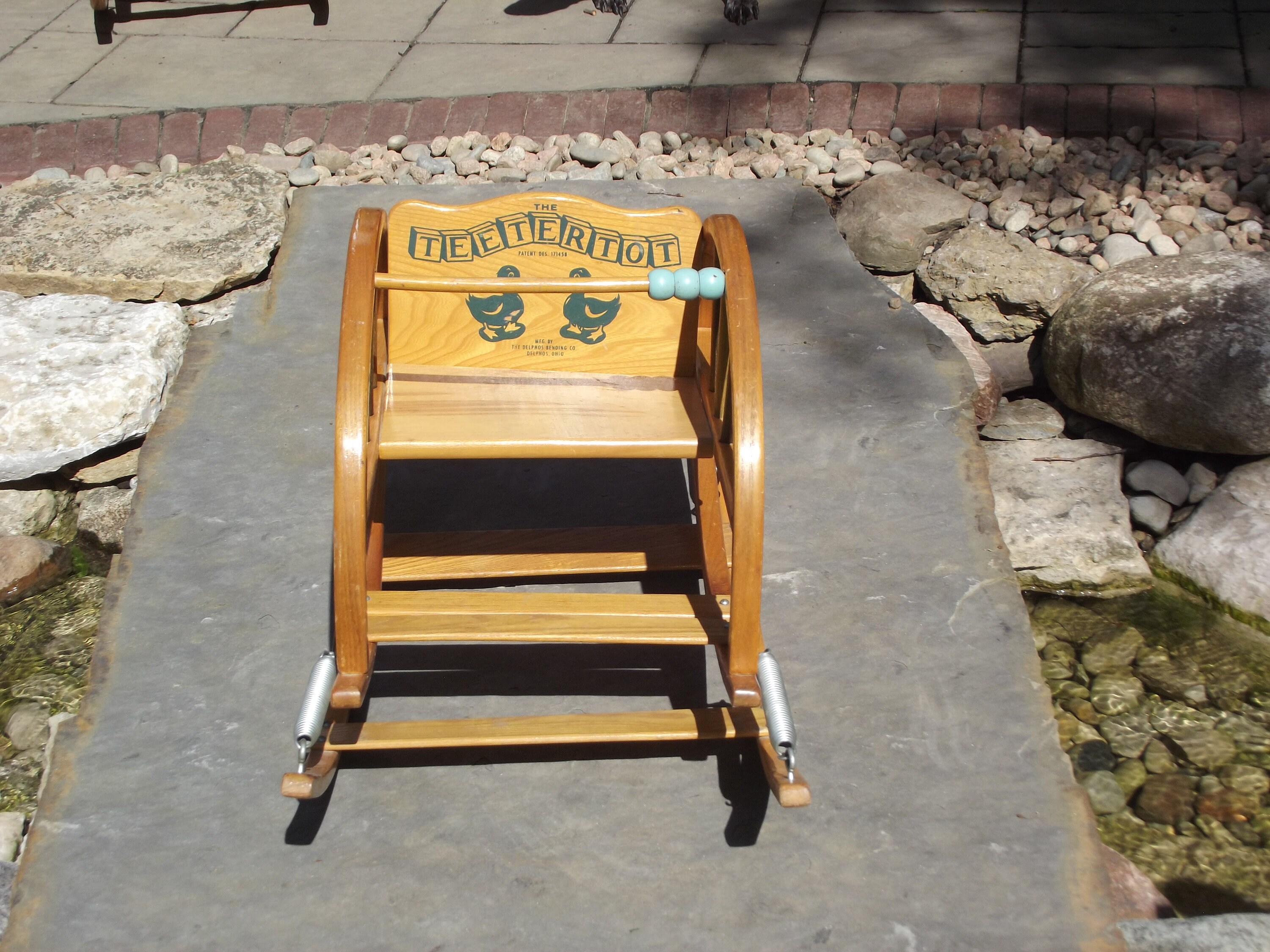 Vintage THE TEETERTOT Shoofly Wooden Child s Toddler Bouncy Seat