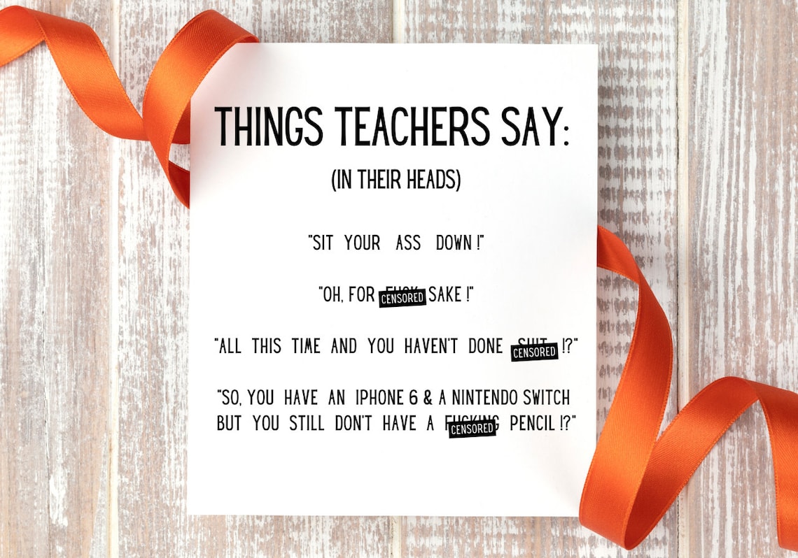 Funny Teacher Thank you Card Etsy
