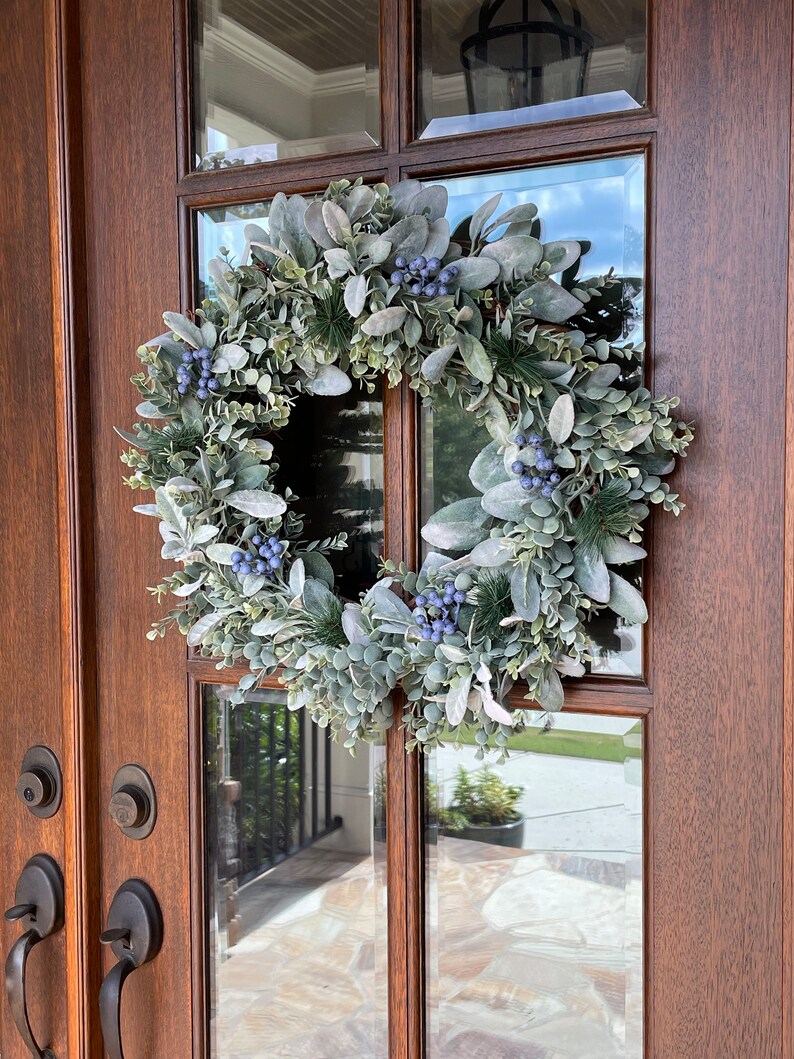 Winter Lambs Ear Wreath Lambs Eareucalyptus Wreath Lambs Etsy