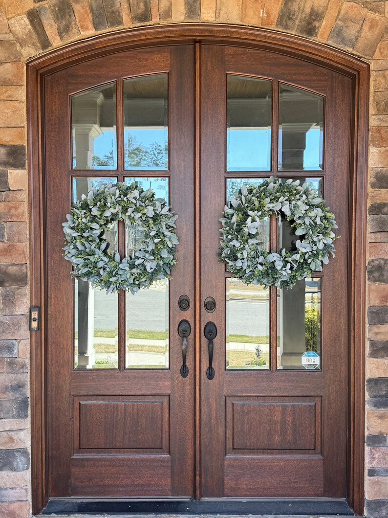 Winter Lambs Ear Wreath, Lambs Ear-Eucalyptus Wreath, Lambs Ear Wreath for Front Door, All Season Farmhouse Wreath, Everyday Wreath image 8