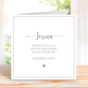 Personalised Surgery Card, Get Well Soon Card, Wishing you a Speedy Recovery Card, Operation card, Hip Replacement, Knee Replacement card