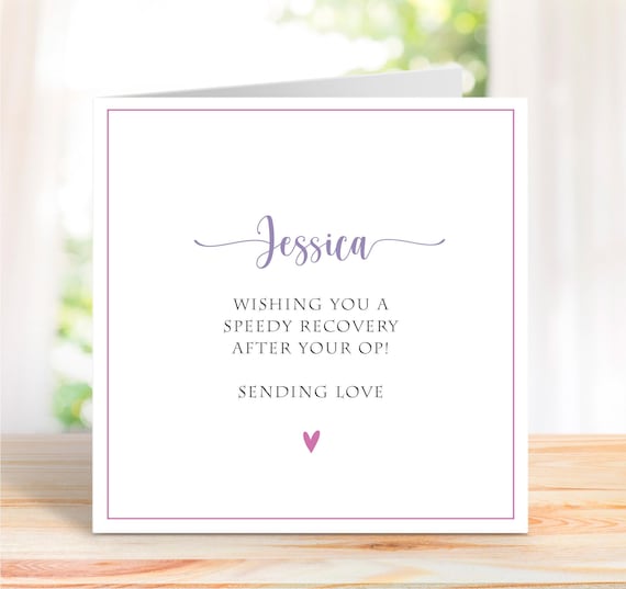 Personalised Surgery Card, Get Well Soon Card, Wishing you a Speedy Recovery Card, Operation card, Hip Replacement, Knee Replacement card