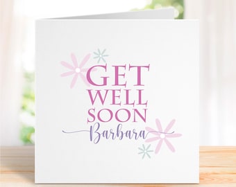 Personalised Get Well Card, Get Well Soon Card, Recovery Card, Surgery card, Illness card, Feel Better card.