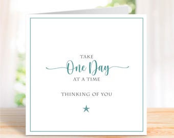 Personalised One Day at a Time Card, Bereavement Card, Surgery Card, Get Well Soon, Operation card, Hip Replacement, Knee Replacement card