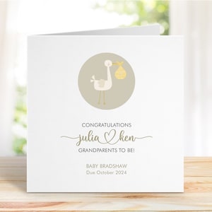 Personalised Grandparents To Be Card, Going to be Grandparents card, Baby Congratulations Pregnancy Announcement Card
