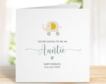 Pregnancy Announcement Card. You're Going To Be an Auntie Card, Uncle, Great Grandparents Card, Surprise Card, Granny, Grandad, Grandparents