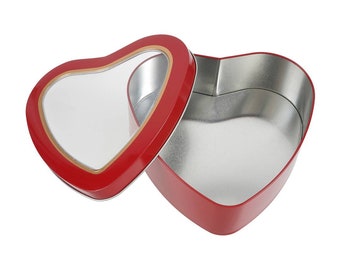 Heart Tin with Clear Window | Mom's Special Gift Box | Chocolate Box | Gift Basket | Surprise Box | Heart Treat Box 2024 | Box Of Love