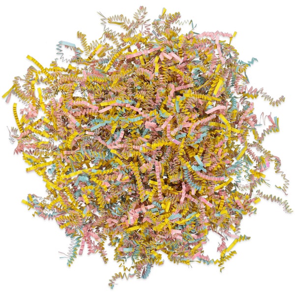 Easter Basket Grass Filler - Pink|Blue|Yellow|Brown|Iridescent - Polypropylene & Paper Blend