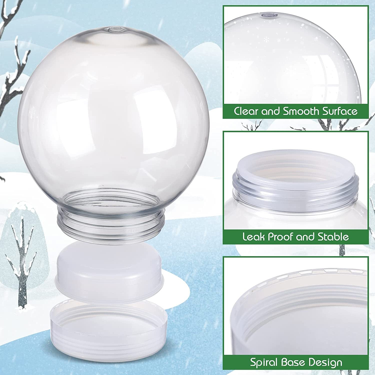 Fillable Clear Plastic Globe Kid's DIY Gift Screw Cap Keepsake DIY
