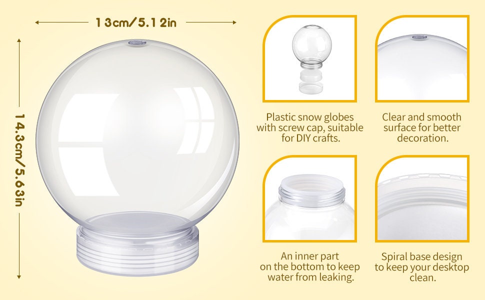 Fillable Clear Plastic Globe Kid's DIY Gift Screw Cap Etsy