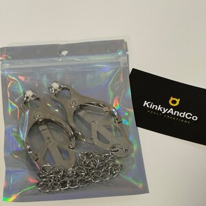 Clover Nipple Clamps with chain BDSM Kinky Fetish Sex Toy For Men Women Couples image 2