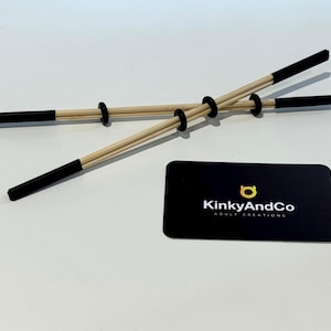 Adjustable Bamboo Nipple Clamps (Pair) BDSM Fetish sex toy BLACK