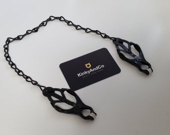 Traditional Black clover butterfly nipple clamps *Bdsm pain fetish torture mistress master bondage pain sado* sex toy adult only