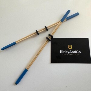 Adjustable Bamboo Nipple Clamps (Pair) BDSM Fetish sex toy BLUE