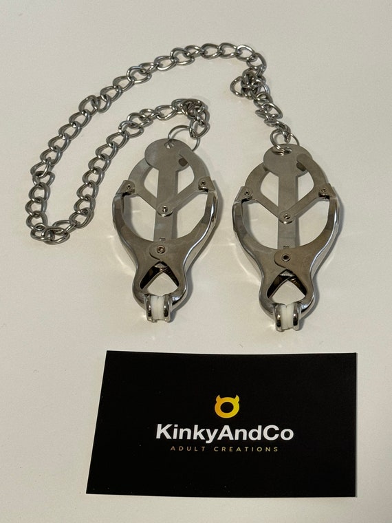 Clover Nipple Clamps With Chain BDSM Kinky Fetish Sex Toy for Men Women  Couples - Etsy