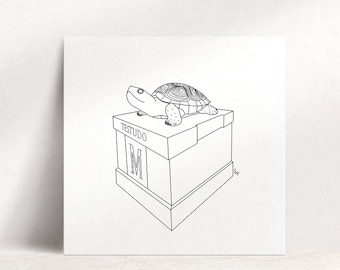 Testudo University of Maryland UMD Terps Wall Art, 8x8 Print