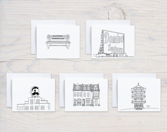 Baltimore Blank Greeting Cards, Set of 5