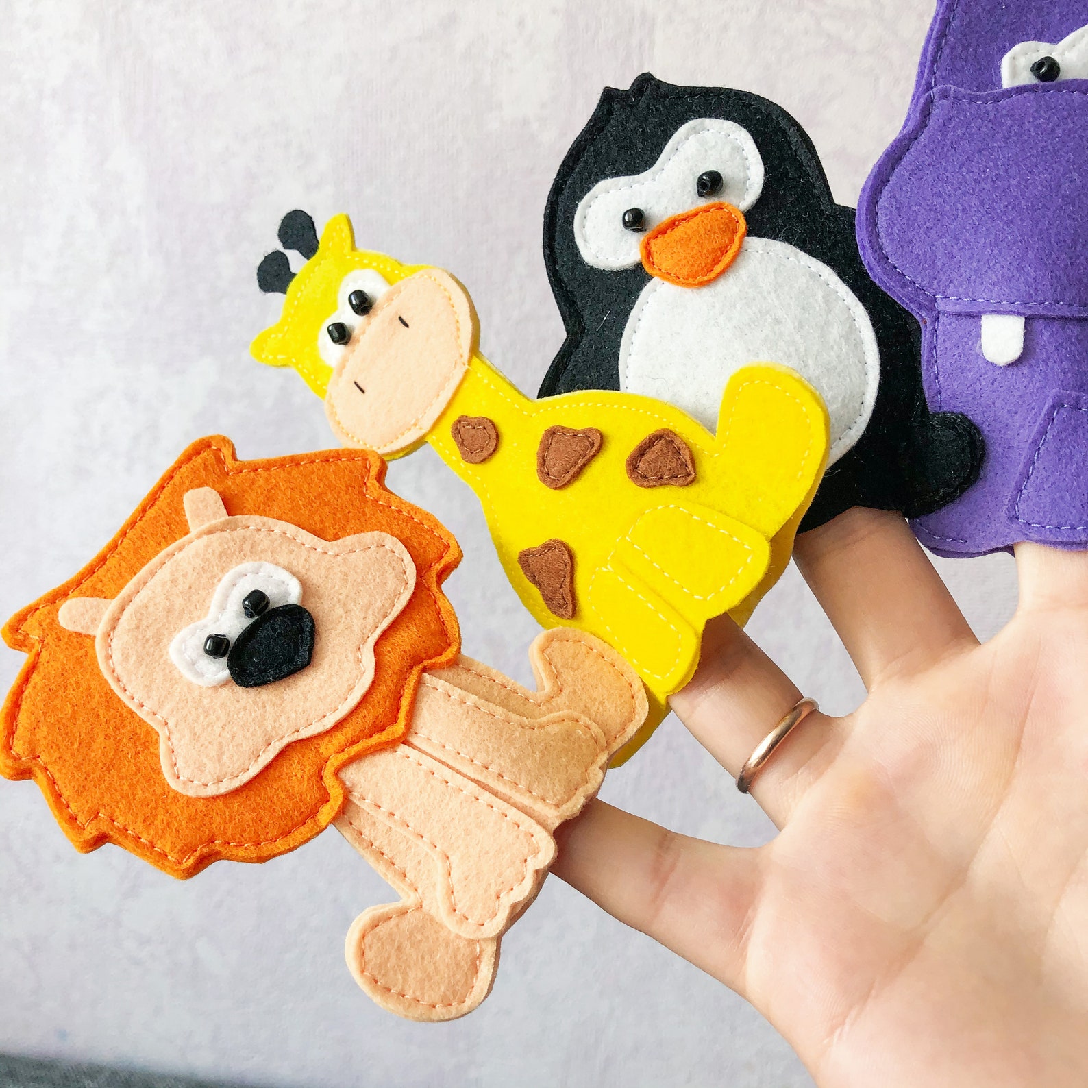 Animals finger puppets Felt finger puppets Children puppets Etsy