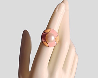 Gold Vermeil Sterling Silver Mimosa Ring, Pearl Flower - Etsy