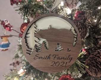 Personalized Wood Nature Ornaments