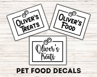 Dog Food Label, Cat Food Label, Pet Treat Decal, Pet Name Decal, Personalized Dog Food Label, Cat Treat Decal, Dog Treat Sticker, Pet Gift