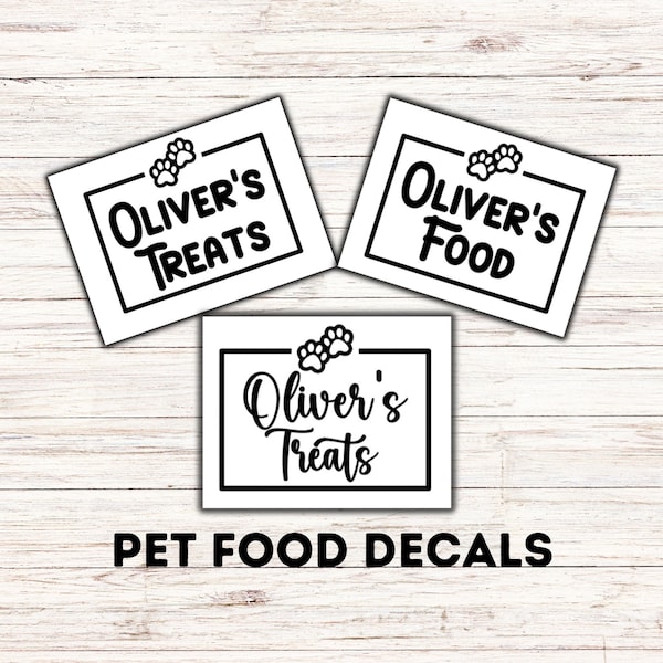 Dog Food Label, Cat Food Label, Pet Treat Decal, Pet Name Decal, Personalized Dog Food Label, Cat Treat Decal, Dog Treat Sticker, Pet Gift