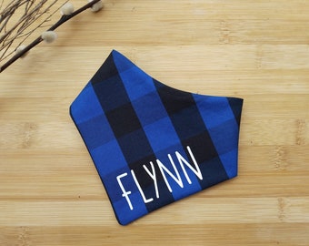 Dog Bandana, Plaid Pet Bandana, Custom Pet Gifts, Dog Bandana Snap On, Pet Bandana with Name, Gifts for Dogs, New Pet Gift