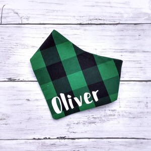 Personalized Cat Bandana: Plaid Christmas Pet Bandana