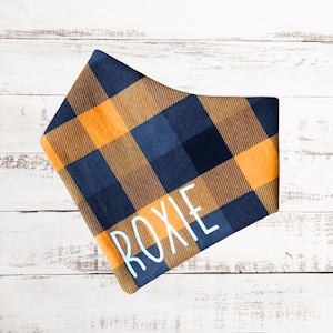 Cat Bandana, Plaid Cat Bandana, Small Pet Bandana, Cat Bandana Collar, Fall Pet Bandana, Custom Cat Bandana, Personalized Bandana