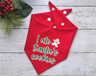 Dog Bandana, Christmas Dog Bandana, Dog Bandana Snap On, Gift for Dog, Pet Gift, Funny Dog Bandana, Christmas Scarf, Dog Christmas Outfit