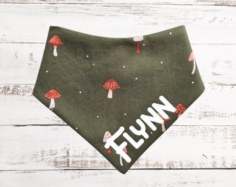 Dog Bandana, Pet Bandana Personalized, Dog Bandana With Snaps, Dog Bandana Mushroom, Gifts for Dogs, New Pet Gift, Pet Adoption Gift