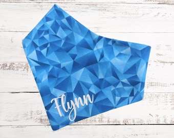 Dog Bandana, Gemstone Bandana, Pet Bandana Custom, Dog Bandana Snap On, Dog Bandana with Name, Gifts for Dog, New Pet Gift, Dog Bandana Blue