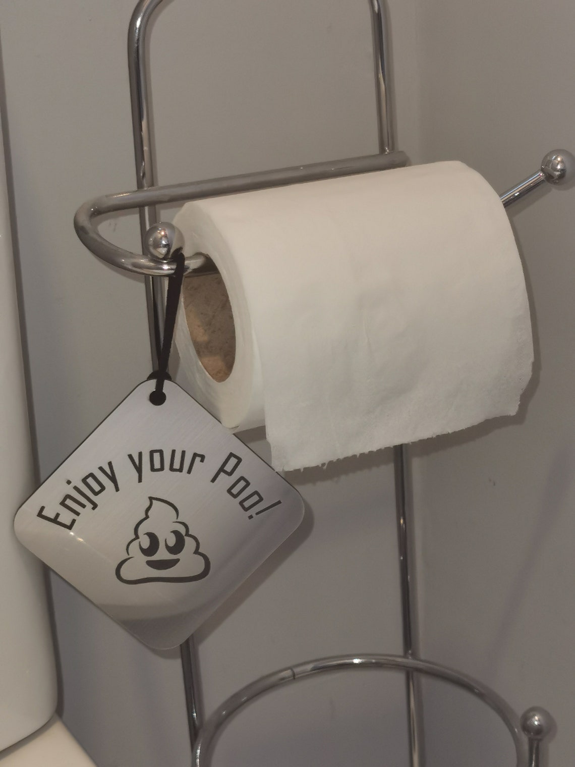 Poo Emoji Sign Toilet Sign Toilet Roll Holder Accessory Etsy