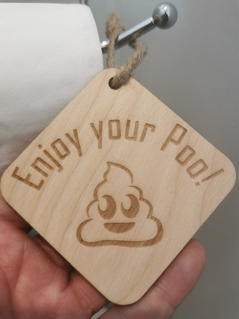 Poo Emoji Sign Toilet Sign Toilet Roll Holder Accessory Etsy