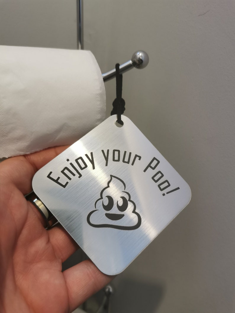 Poo Emoji Sign Toilet Sign Toilet Roll Holder Accessory Etsy
