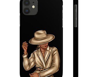 Beautiful Black Woman Phone Cases | Cute Black Girl Melanin iPhone Case | For iPhone 14, 13, 12, 11 Pro Max, Mini, Xs, Xr, Xs Max