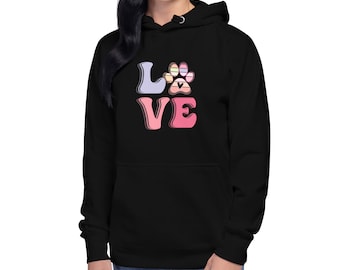 Love With Dog Paw Hoodie | Dog Lover Hoodie | Love | Dog Lover | Dog Owner Gift