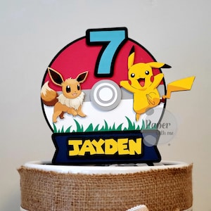 Handmade P o k e m o n themed Cake Topper