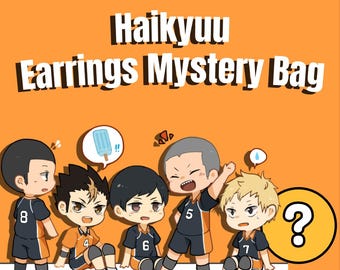 Haikyuu volleyball Earrings keyrings Mystery Bag Anime Jewellery handmade shrink plastic