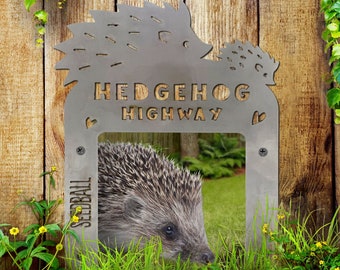 Hedgehog Highway Garden Ornament Sign for Wildlife