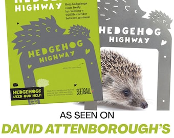 Hedgehog Highway Garden Ornament Sign for Wildlife