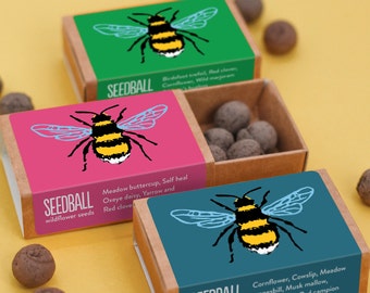 Wildflower Seed Balls - Set of 3 Easy to Grow Bee-Friendly Mixes #Savethebees